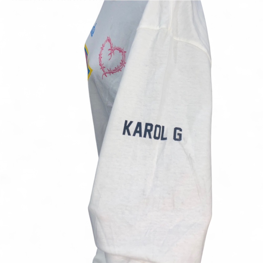 White Long Sleeve Tee with Pink 'K' Graphic - Picture 3 of 5